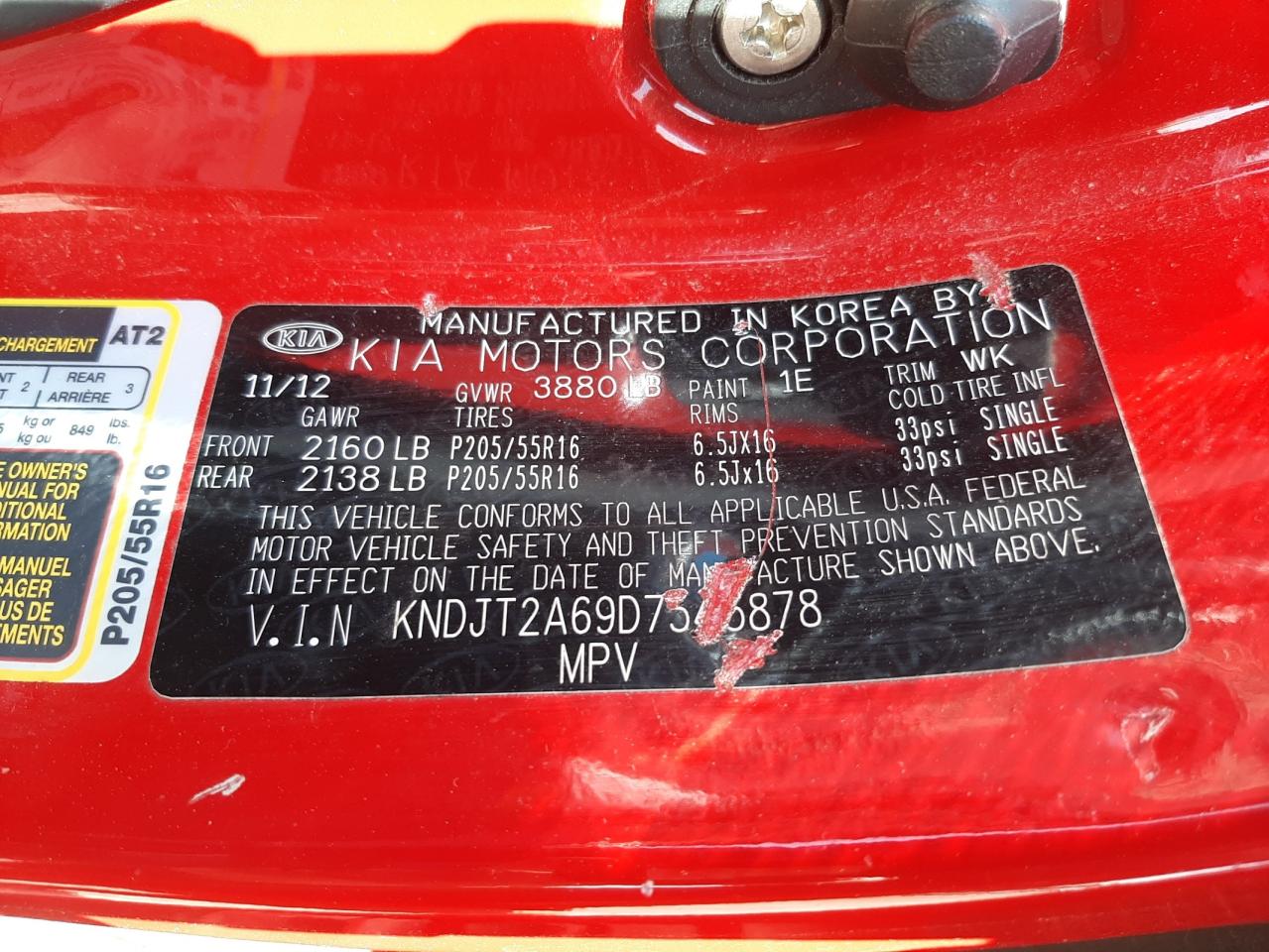 Photo 10 from auction – 2013 KIA SOUL + with VIN KNDJT2A69D7545878