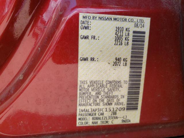 Photo 10 from auction – 2015 NISSAN ALTIMA 2.5 with VIN 1N4AL3AP3FC151209