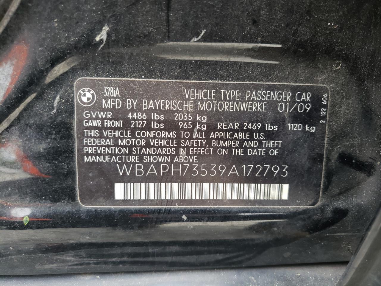 Photo 10 from auction – 2009 BMW 328 I with VIN WBAPH73539A172793