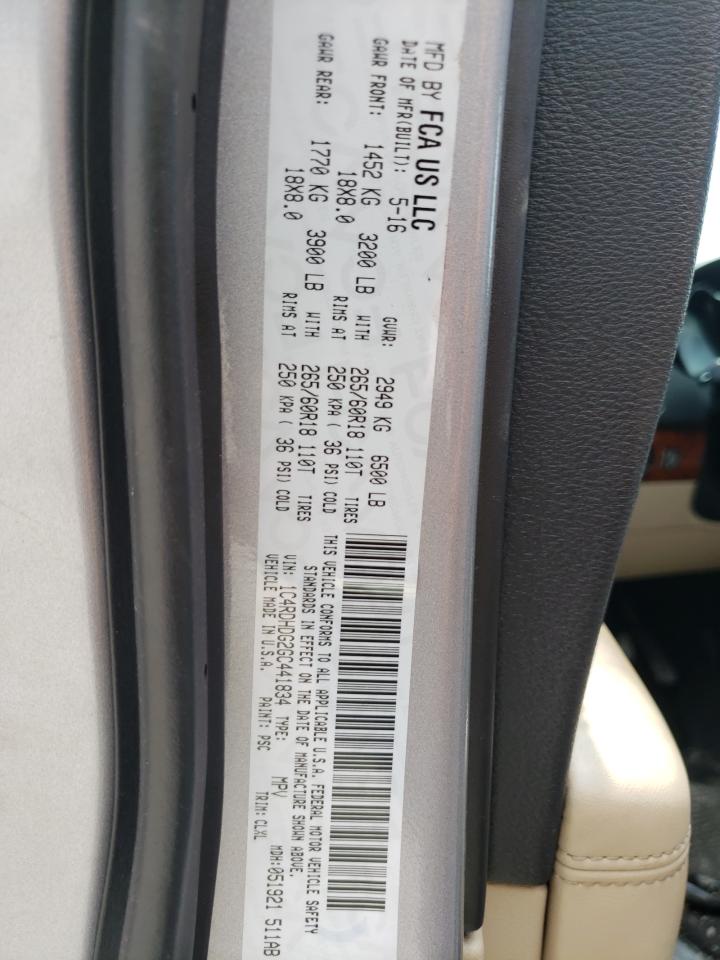 Photo 10 from auction – 2016 DODGE DURANGO LI with VIN 1C4RDHDG2GC441834