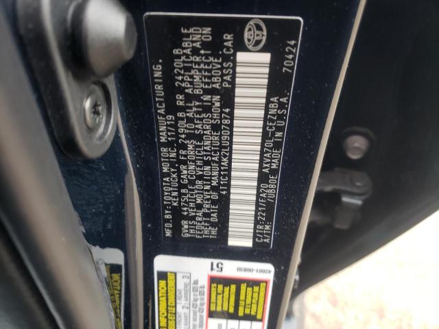 Photo 10 from auction – 2020 TOYOTA CAMRY LE with VIN 4T1C11AK2LU907874