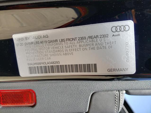 Photo 10 from auction – 2020 AUDI A4 PREMIUM with VIN WAUHMAF40LA048293