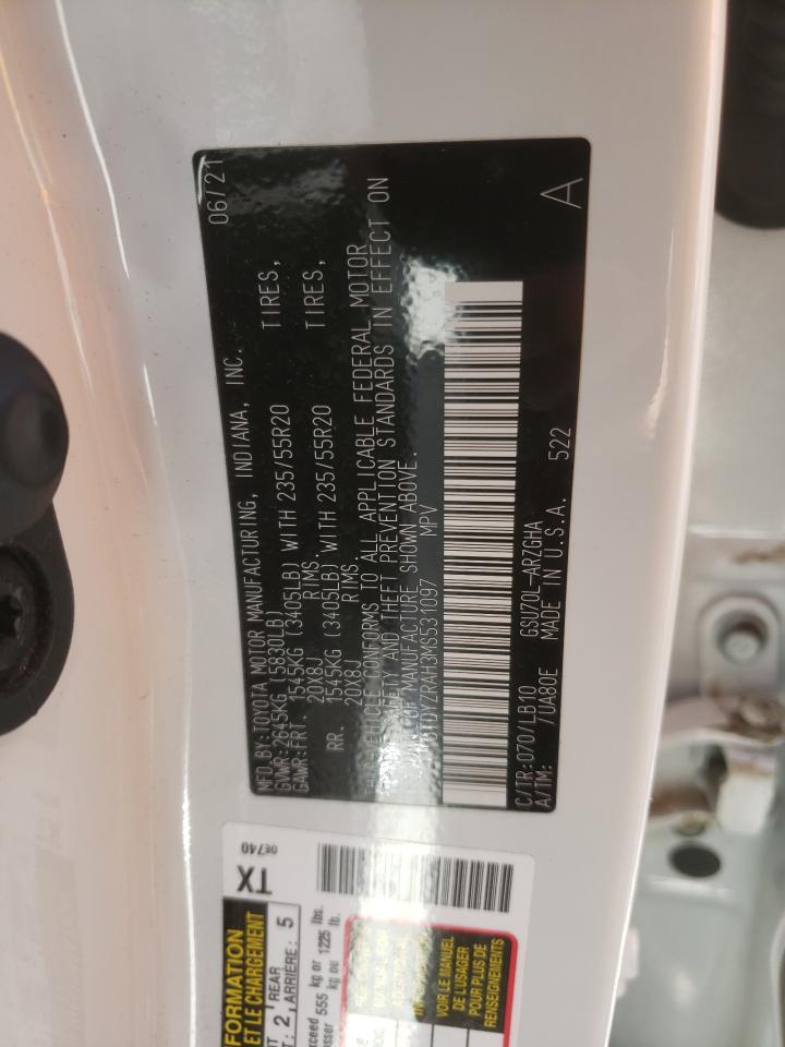 Photo 10 from auction – 2021 TOYOTA HIGHLANDER with VIN 5TDYZRAH3MS531097