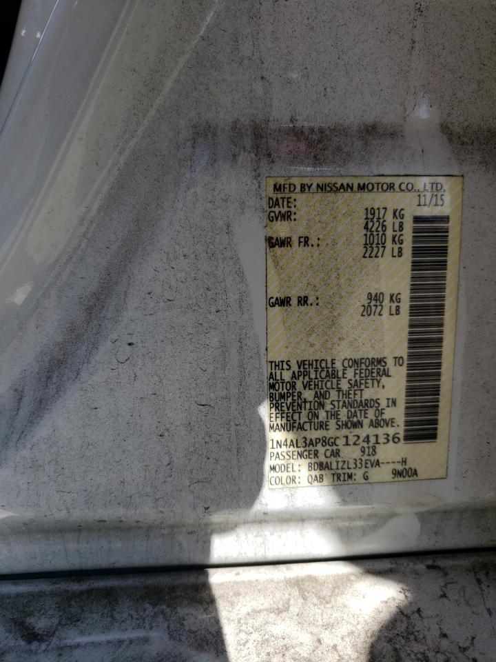 Photo 10 from auction – 2016 NISSAN ALTIMA 2.5 with VIN 1N4AL3AP8GC124136