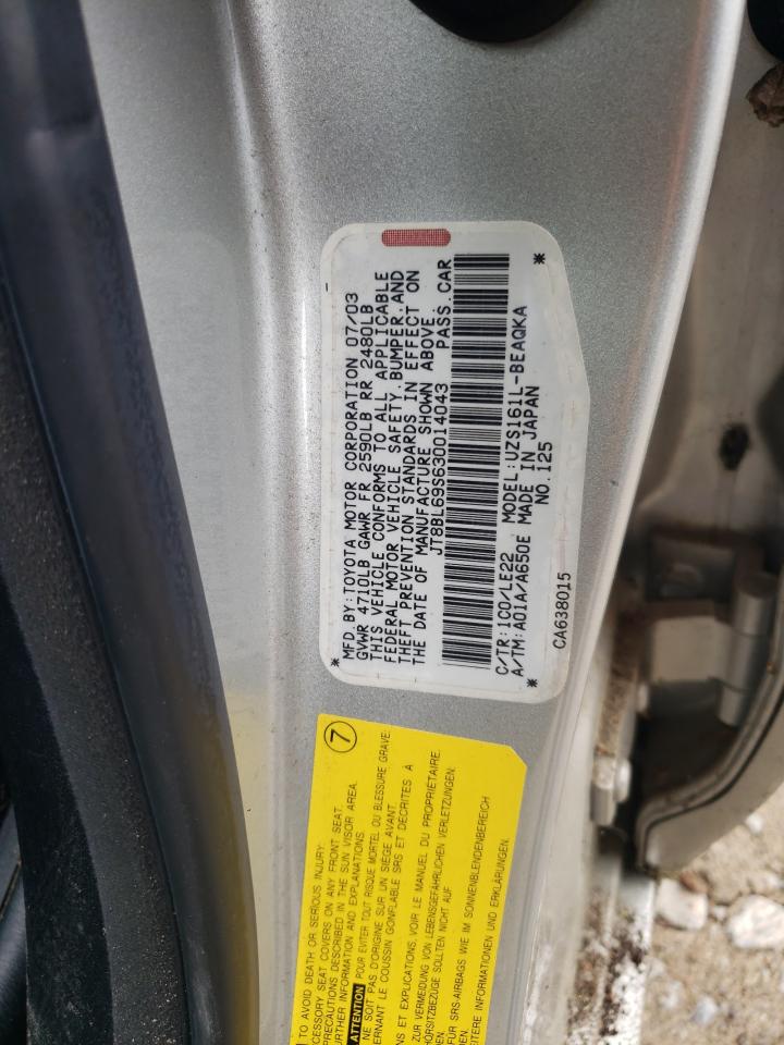 Photo 10 from auction – 2003 LEXUS GS 430 with VIN JT8BL69S630014043