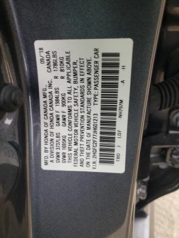 Photo 10 from auction – 2018 HONDA CIVIC EX with VIN 2HGFC2F77JH601213