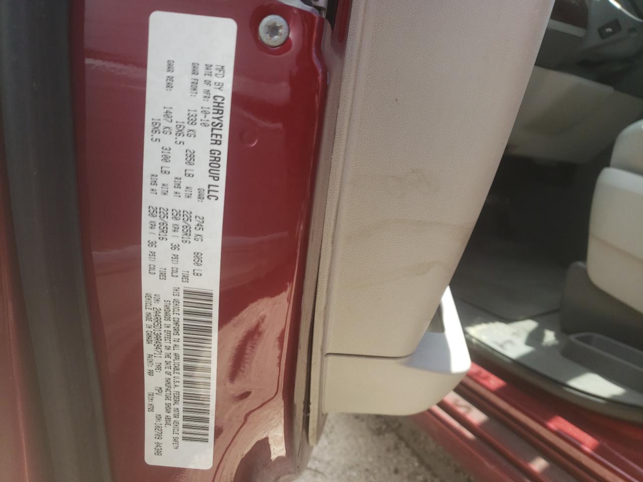 Photo 10 from auction – 2010 CHRYSLER TOWN & COU with VIN 2A4RR5D13AR494711