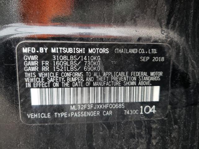 Photo 10 from auction – 2019 MITSUBISHI MIRAGE G4 with VIN ML32F3FJXKHF00685