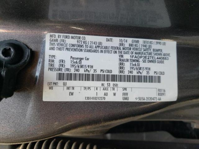 Photo 10 from auction – 2014 FORD FOCUS S with VIN 1FADP3E27EL440883
