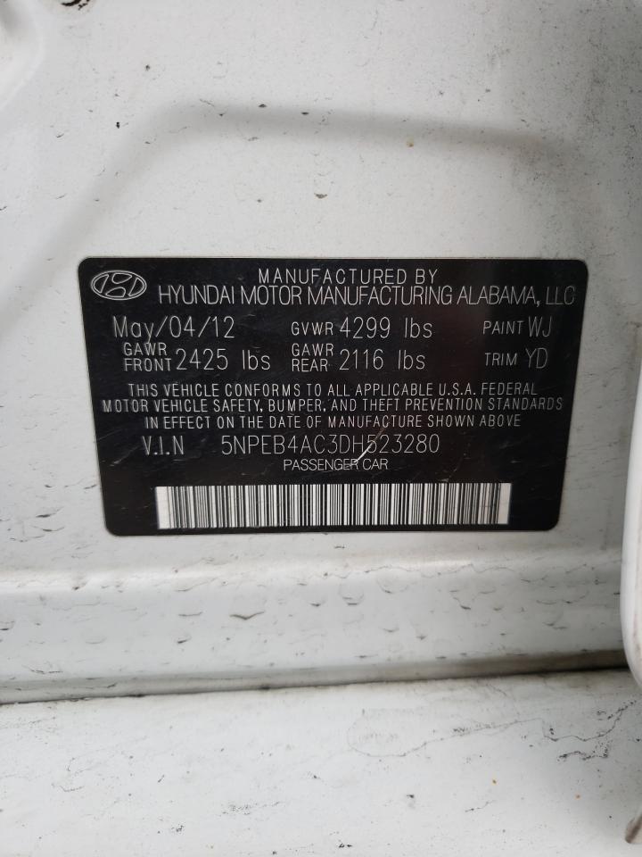 Photo 10 from auction – 2013 HYUNDAI SONATA GLS with VIN 5NPEB4AC3DH523280