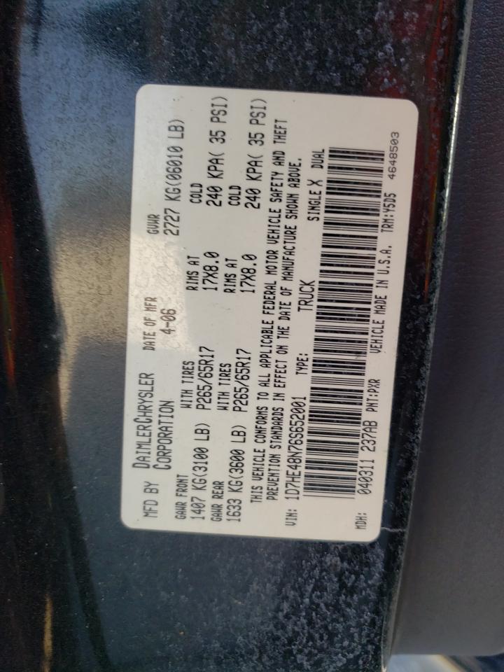 Photo 10 from auction – 2006 DODGE DAKOTA QUA with VIN 1D7HE48N76S652001