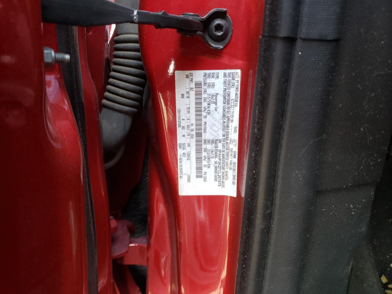 Photo 10 from auction – 2012 FORD FOCUS with VIN 1FAHP3K27CL267675