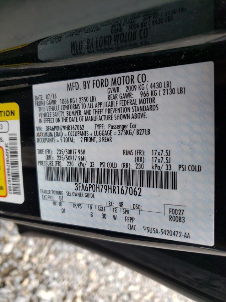 Photo 10 from auction – 2017 FORD FUSION SE with VIN 3FA6P0H79HR167062