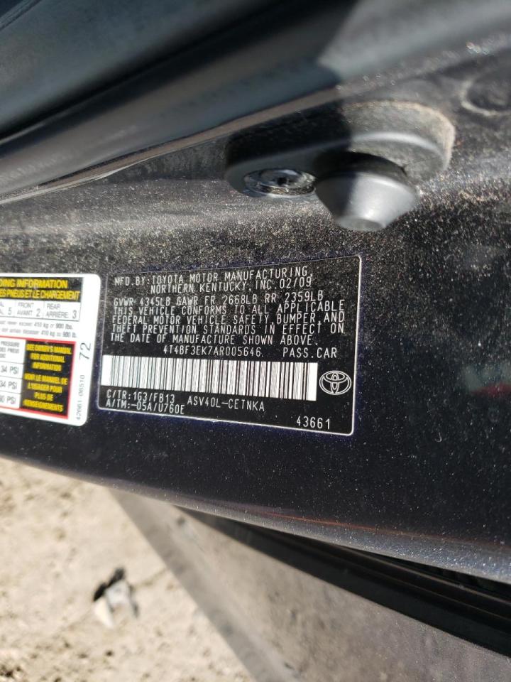 Photo 10 from auction – 2010 TOYOTA CAMRY BASE with VIN 4T4BF3EK7AR005646