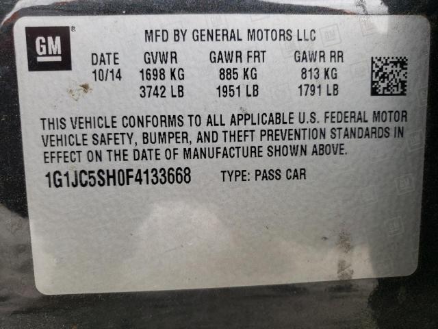 Photo 10 from auction – 2015 CHEVROLET SONIC LT with VIN 1G1JC5SH0F4133668