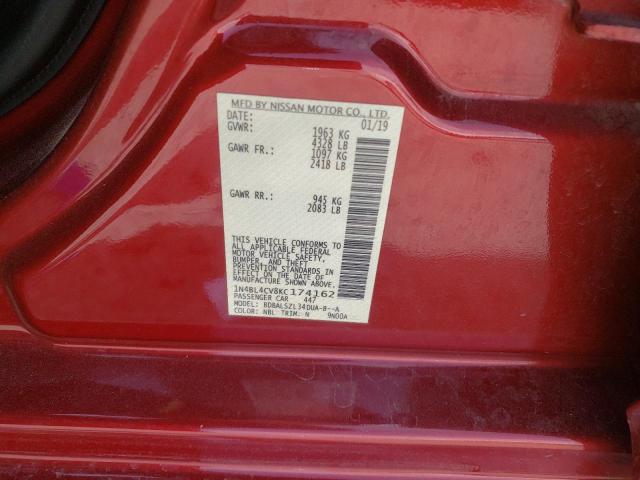 Photo 10 from auction – 2019 NISSAN ALTIMA with VIN 1N4BL4CV8KC174162