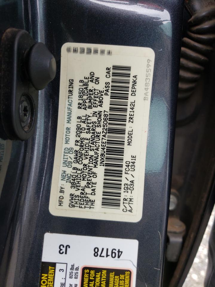 Photo 10 from auction – 2010 TOYOTA COROLLA BA with VIN 1NXBU4EE7AZ250687