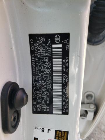 Photo 10 from auction – 2012 TOYOTA PRIUS with VIN JTDKN3DU4C5397745