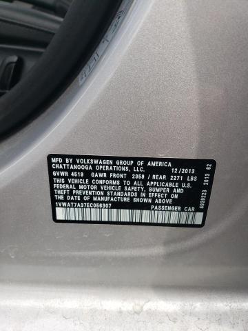 Photo 10 from auction – 2014 VOLKSWAGEN PASSAT S with VIN 1VWAT7A37EC056307