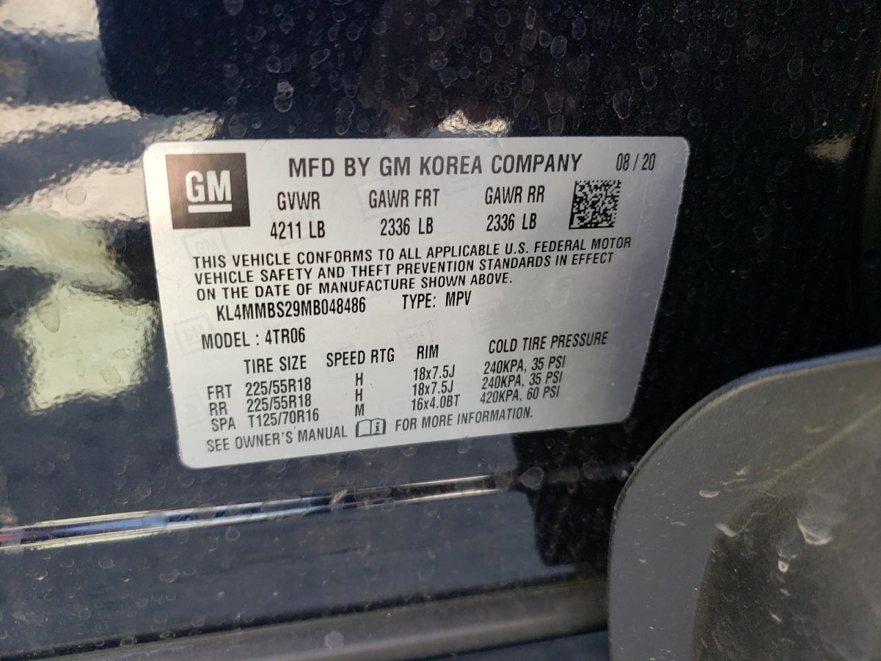 Photo 10 from auction – 2021 BUICK ENCORE GX with VIN KL4MMBS29MB048486