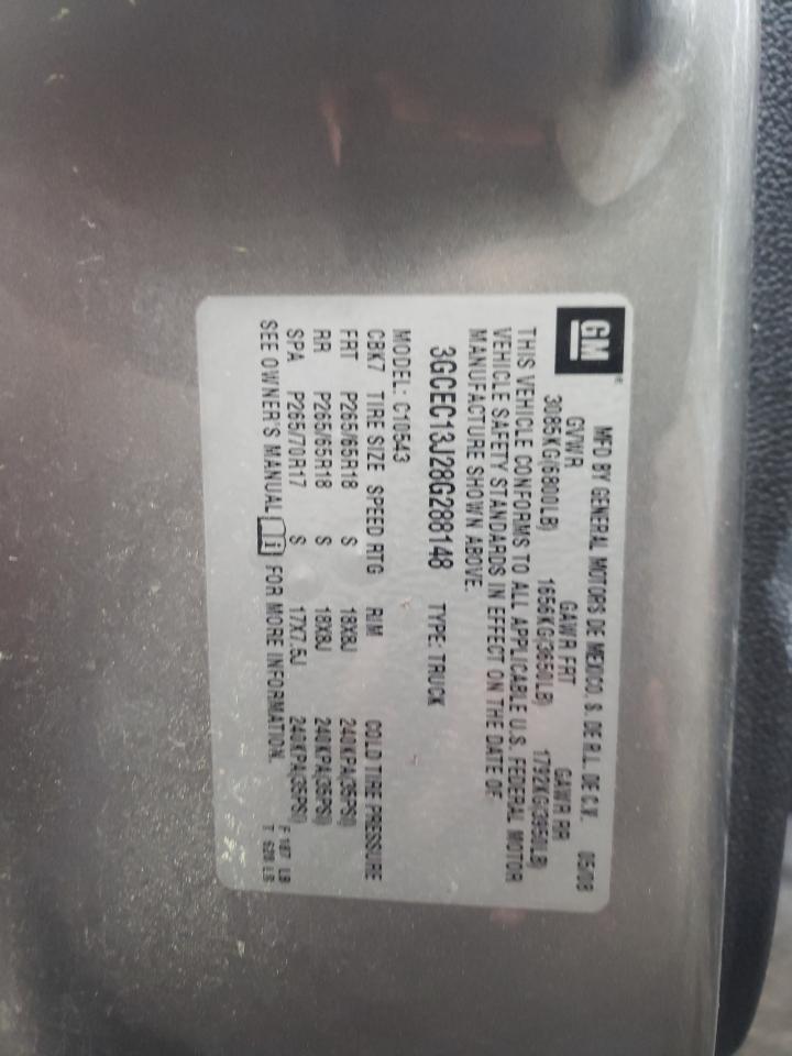 Zdjęcie 10 z aukcji – 2008 CHEVROLET SILVERADO z VIN 3GCEC13J28G288148