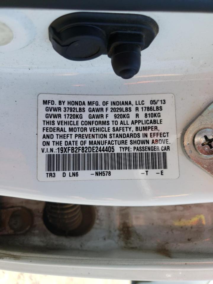 Photo 10 from auction – 2013 HONDA CIVIC EX with VIN 19XFB2F82DE244405