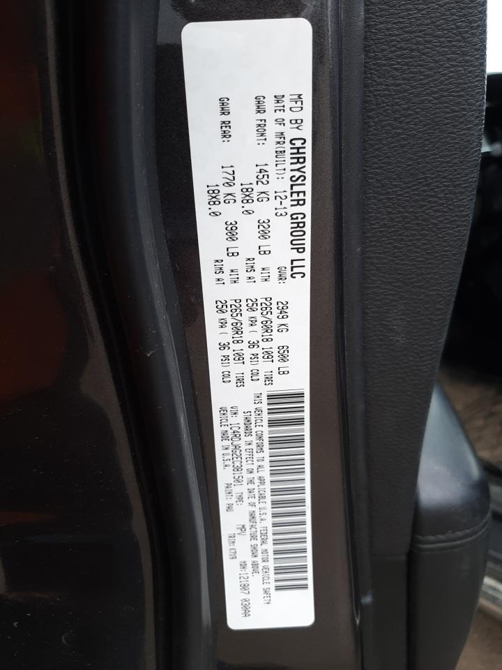 Photo 10 from auction – 2014 DODGE DURANGO SX with VIN 1C4RDJAG2EC381501