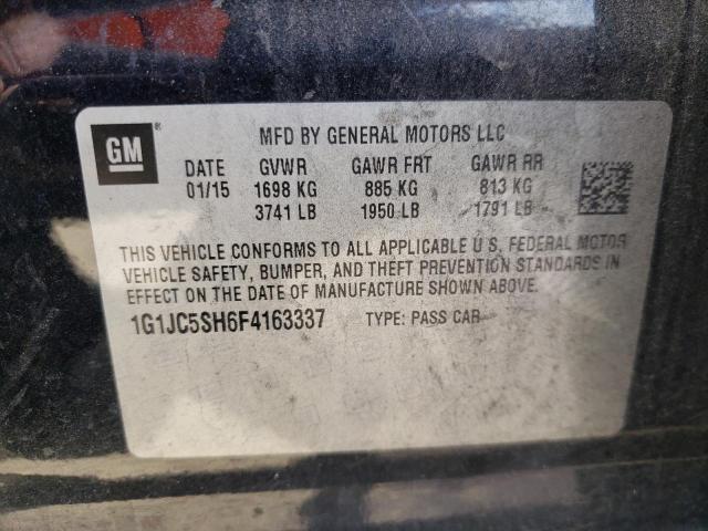 Photo 10 from auction – 2015 CHEVROLET SONIC LT with VIN 1G1JC5SH6F4163337