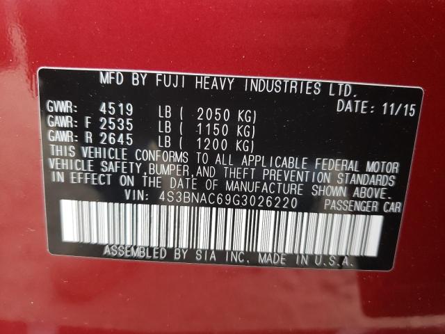 Photo 10 from auction – 2016 SUBARU LEGACY 2.5 with VIN 4S3BNAC69G3026220
