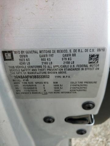 Photo 10 from auction – 2011 CHEVROLET HHR LS with VIN 3GNBAAFW3BS533602