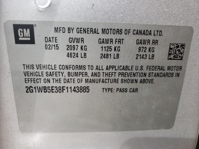 Photo 10 from auction – 2015 CHEVROLET IMPALA LIM with VIN 2G1WB5E38F1143885