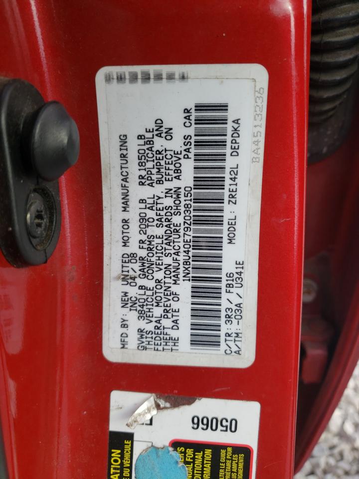 Photo 10 from auction – 2009 TOYOTA COROLLA BA with VIN 1NXBU40E79Z038150