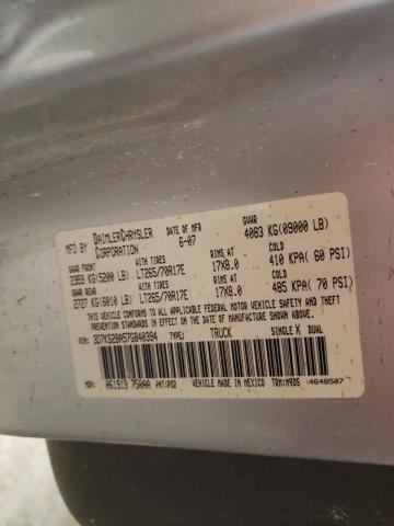Photo 10 from auction – 2007 DODGE RAM 2500 S with VIN 3D7KS28A57G840394
