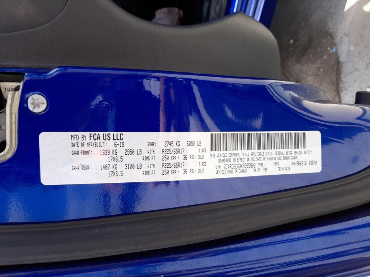 Photo 10 from auction – 2019 DODGE GRAND CARA with VIN 2C4RDGEG3KR695903