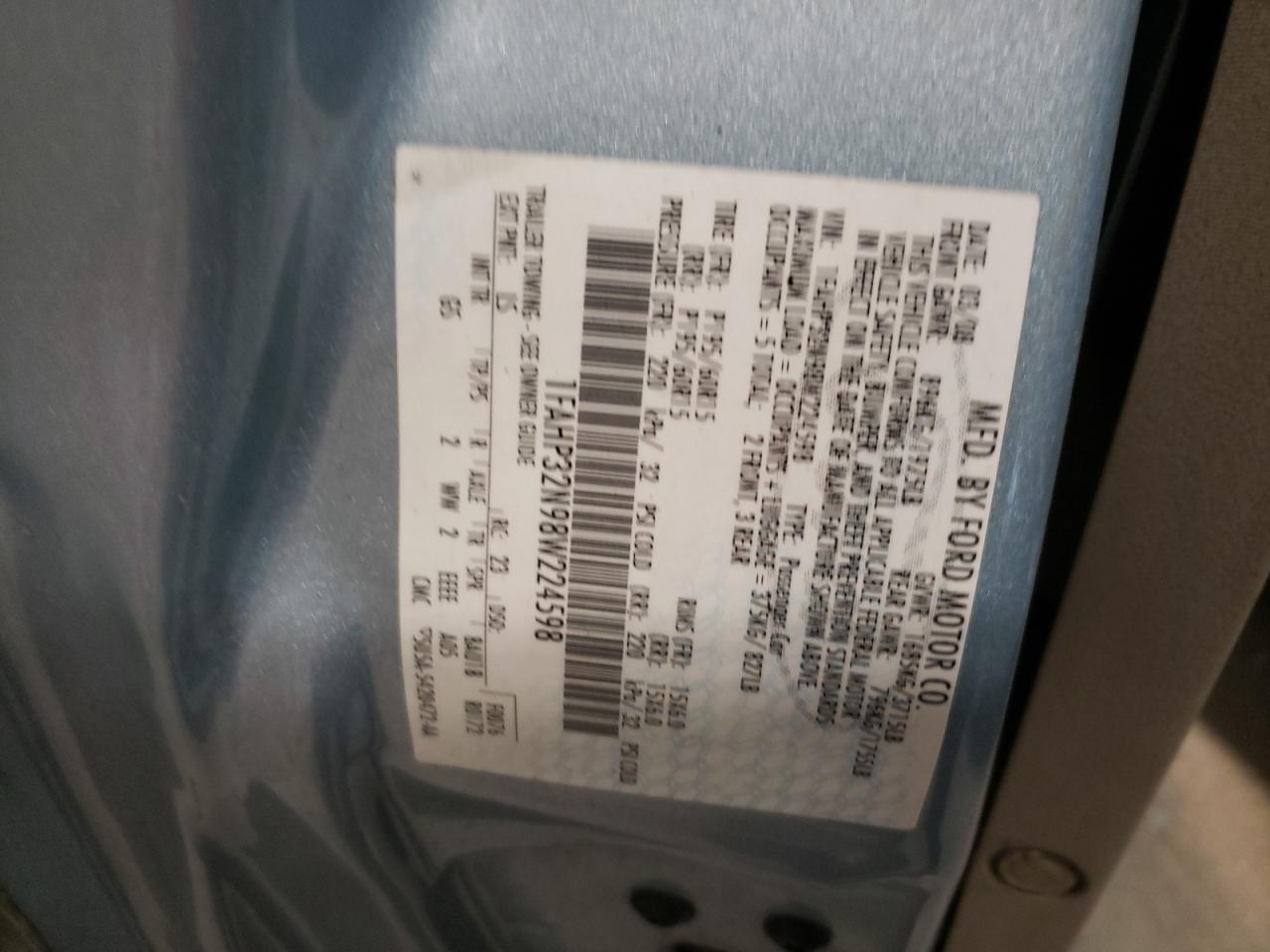 Photo 10 from auction – 2008 FORD FOCUS S/SE with VIN 1FAHP32N98W224598