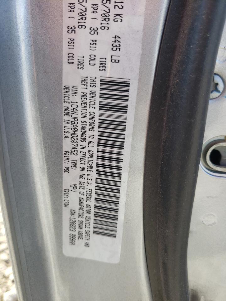 Photo 10 from auction – 2017 JEEP PATRIOT SP with VIN 1C4NJPBA8HD207452