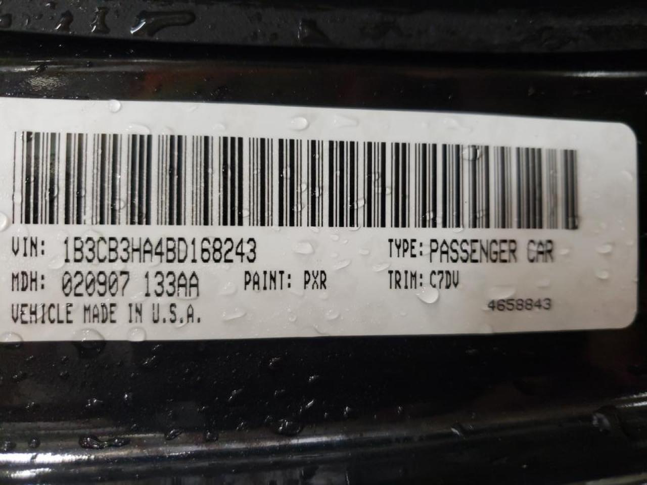Photo 10 from auction – 2011 DODGE CALIBER MA with VIN 1B3CB3HA4BD168243