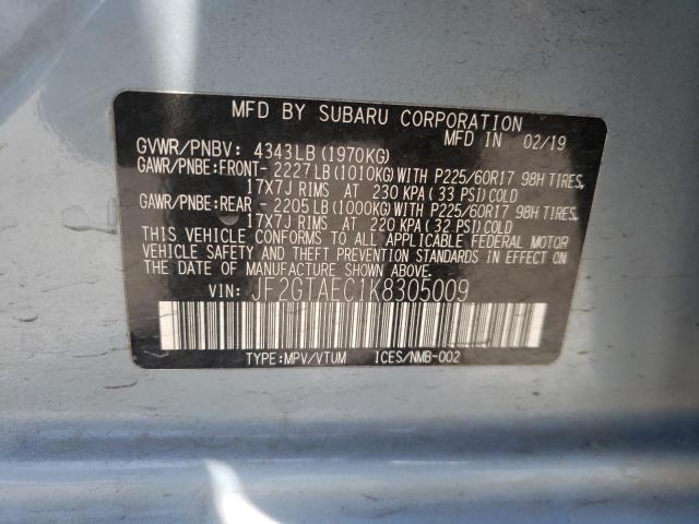 Photo 10 from auction – 2019 SUBARU CROSSTREK with VIN JF2GTAEC1K8305009