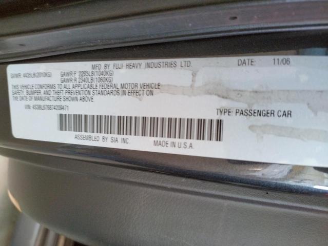 Photo 10 from auction – 2007 SUBARU LEGACY GT with VIN 4S3BL676874209471