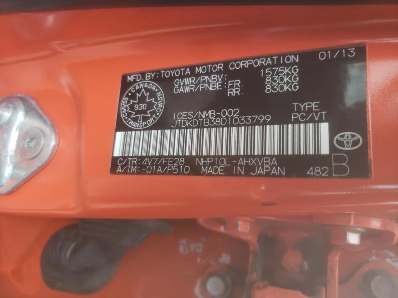 Photo 10 from auction – 2013 TOYOTA PRIUS C with VIN JTDKDTB38D1033799