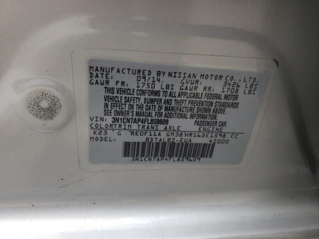 Photo 10 from auction – 2015 NISSAN VERSA S with VIN 3N1CN7AP4FL859609