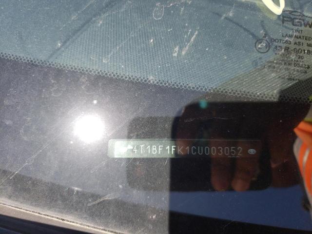 Photo 10 from auction – 2012 TOYOTA CAMRY BASE with VIN 4T1BF1FK1CU003052