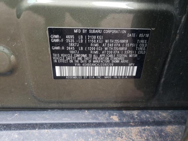 Photo 10 from auction – 2018 SUBARU OUTBACK 2. with VIN 4S4BSANC4J3380208