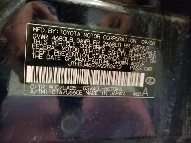Photo 10 from auction – 2009 LEXUS ES 350 with VIN JTHBJ46G392282412