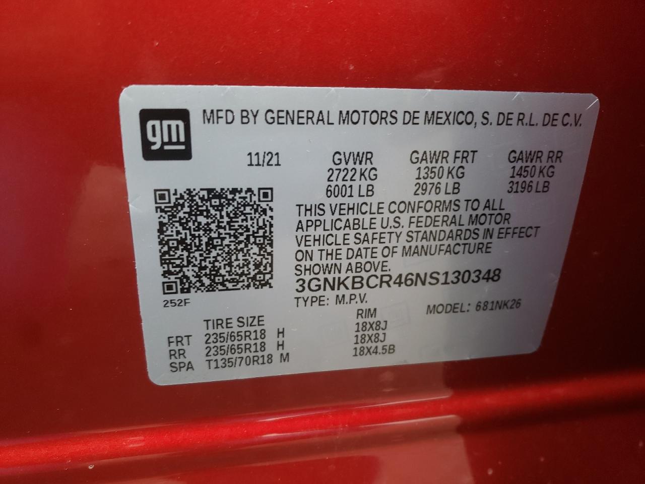 Photo 10 from auction – 2022 CHEVROLET BLAZER 2LT with VIN 3GNKBCR46NS130348