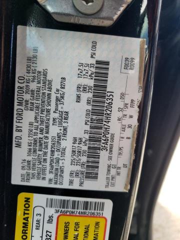 Photo 10 from auction – 2017 FORD FUSION SE with VIN 3FA6P0H74HR206351