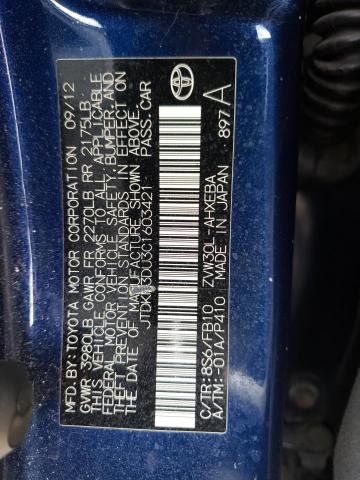 Photo 10 from auction – 2012 TOYOTA PRIUS with VIN JTDKN3DU3C1603421