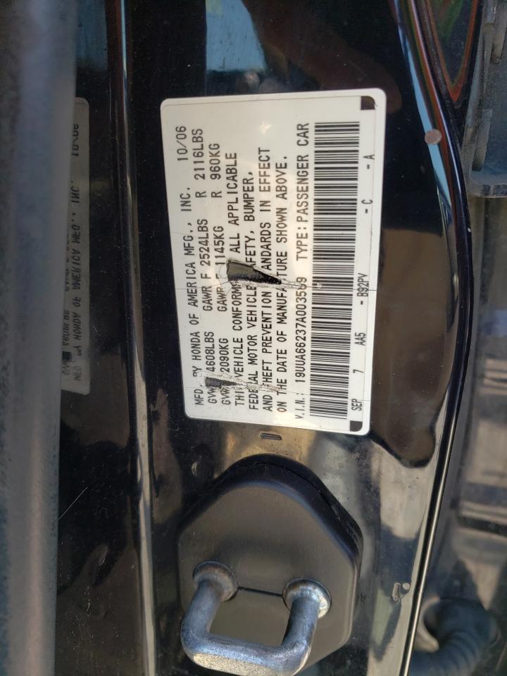 Photo 10 from auction – 2007 ACURA TL with VIN 19UUA66237A003569