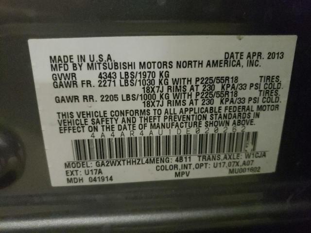 Photo 10 from auction – 2013 MITSUBISHI OUTLANDER with VIN 4A4AR4AU1DE020262