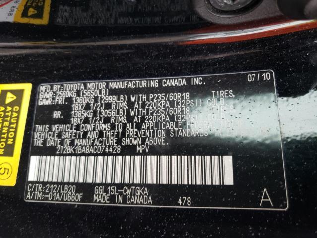 Photo 10 from auction – 2010 LEXUS RX 350 with VIN 2T2BK1BA8AC074428